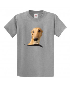 Cute Greyhound Dog Unisex Classic Kids and Adults T-Shirt